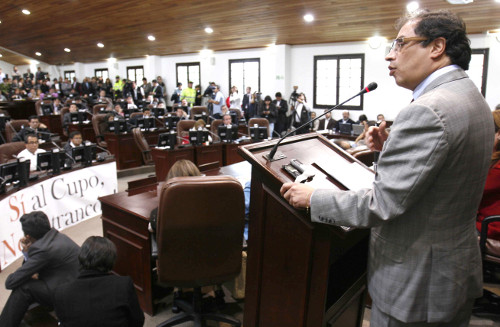 Alcalde Gustavo Petro en el Concejo de Bogotá. Foto Concejo de Bogotá.